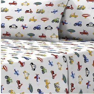 Vehicles Full Size Sheet Set Cars Trucks Planes
